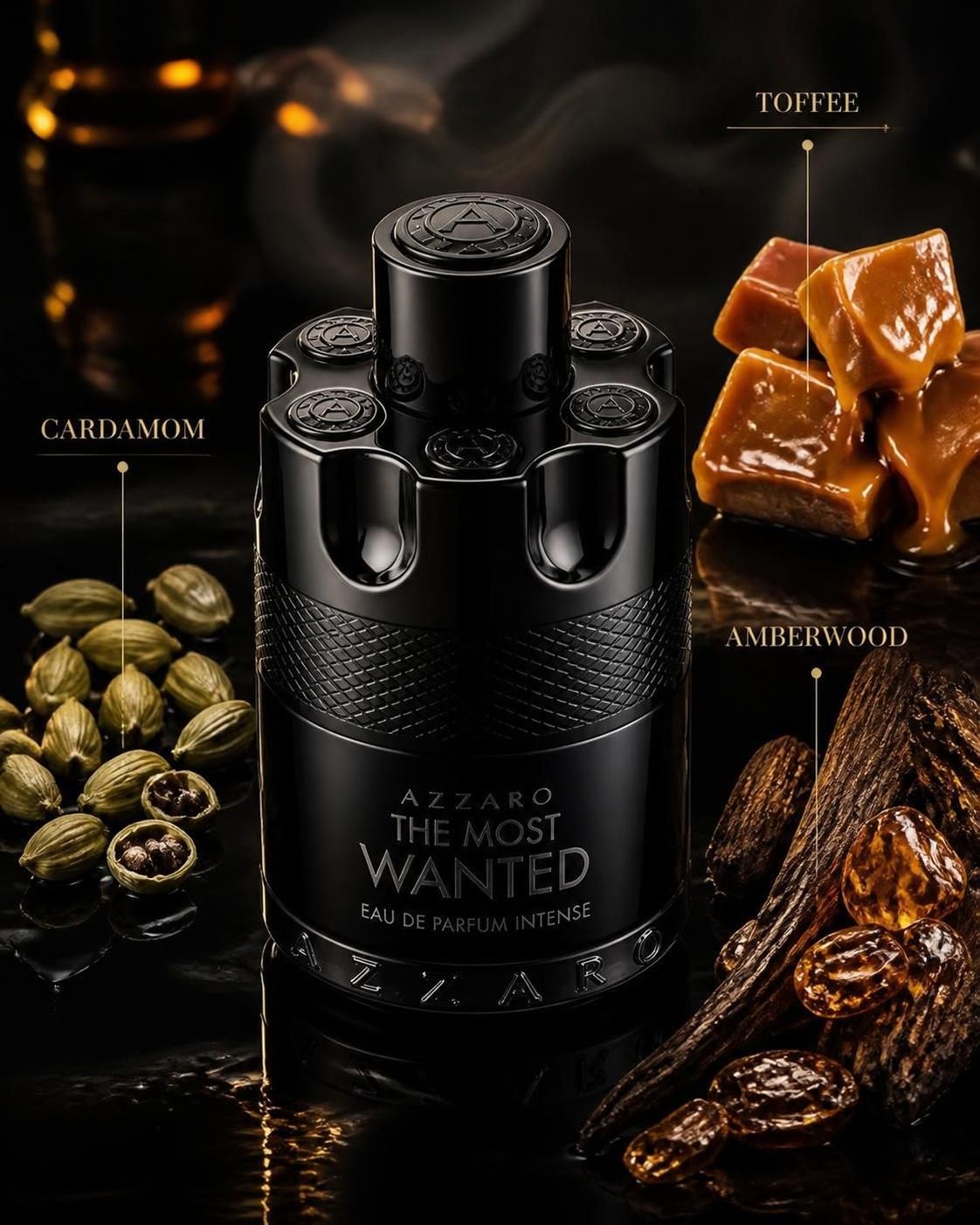AZZARO THE MOST WANTED 3 PIECE SET MENS EDP INTENSE 1X100ML (3.4FL OZ) 1X10mL (0.33FL OZ) AND SHAMPOO