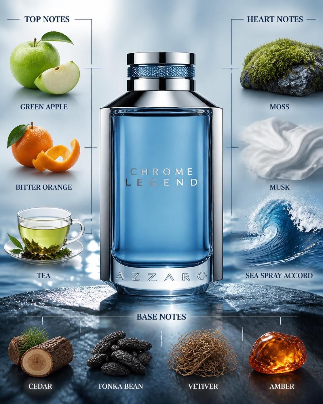 AZZARO CHROME LEGEND EDT MENS 125mL (4.2FL OZ)